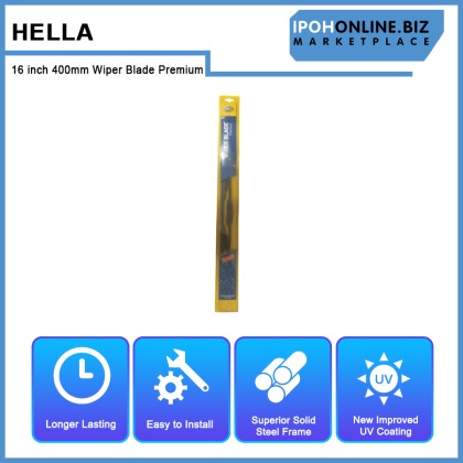 Hella 16 inch 400mm Wiper Blade Premium 9XW 177 935-161 For Chevrolet Fiat Hyundai Isuzu Jaguar Kia Mazda Nissan Perodua Proton Renault Suzuki Toyota Volswagen Volvo Hella 16 inch 400mm Wiper Blade Premium 9XW 177 935-161 For Chevrolet Fiat Hyundai Isuzu Jaguar Kia Mazda Nissan Perodua Proton Renault Suzuki Toyota Volswagen Volvo